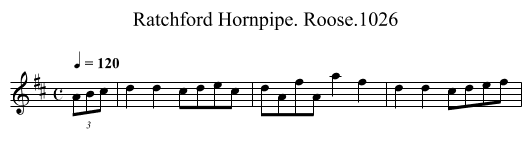 Ratchford Hornpipe. Roose.1026 - staff notation