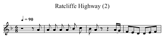 Ratcliffe Highway (2) - staff notation