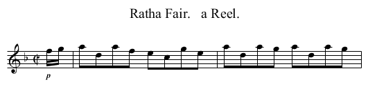 Ratha Fair.   a Reel. - staff notation