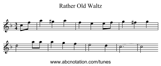 Rather Old Waltz - staff notation