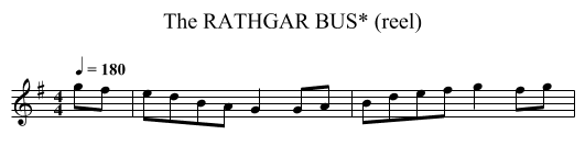 RATHGAR BUS* (reel), The - staff notation