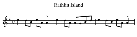 Rathlin Island - staff notation