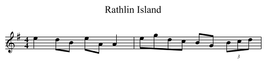 Rathlin Island - staff notation