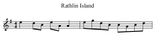 Rathlin Island - staff notation