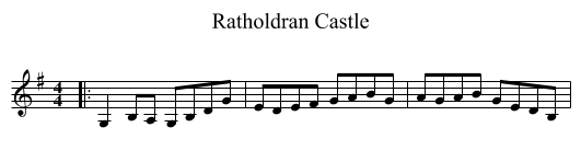 Ratholdran Castle - staff notation