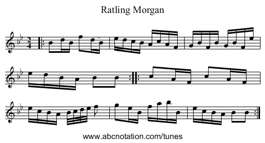 Ratling Morgan - staff notation
