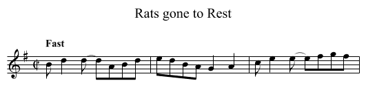Rats gone to Rest - staff notation