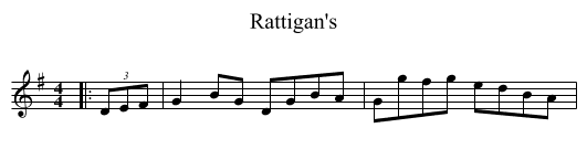 Rattigan's - staff notation