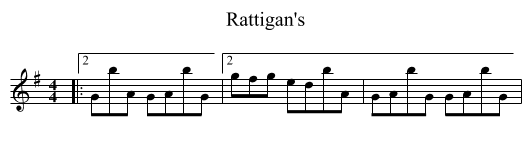 Rattigan's - staff notation