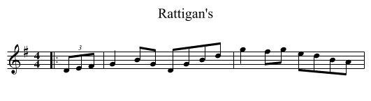 Rattigan's - staff notation