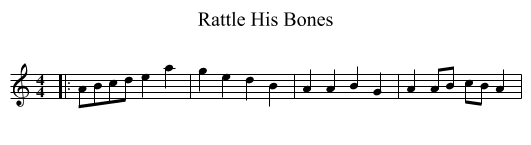 Rattle His Bones - staff notation