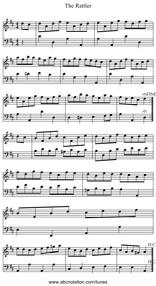 Rattler, The - staff notation