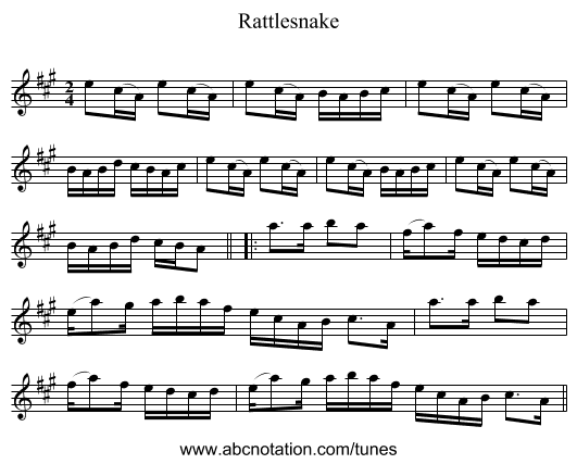 Rattlesnake - staff notation