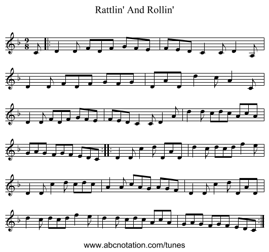 Rattlin' And Rollin' - staff notation