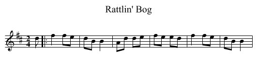 Rattlin' Bog - staff notation