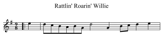 Rattlin' Roarin' Willie - staff notation