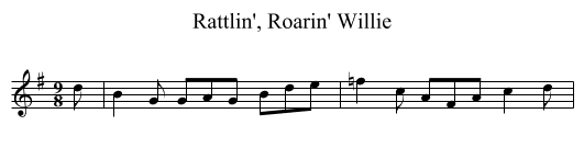 Rattlin', Roarin' Willie - staff notation