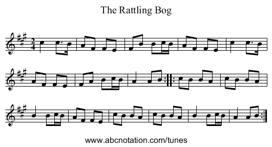 Rattling Bog, The - staff notation