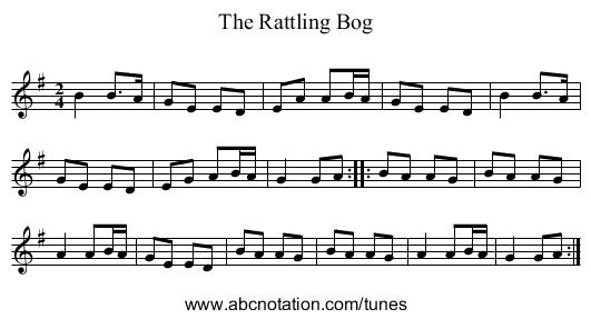 Rattling Bog, The - staff notation