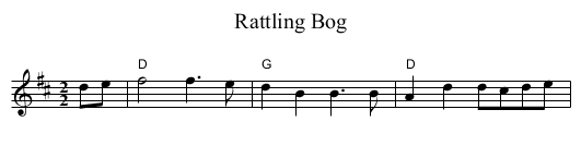 Rattling Bog - staff notation
