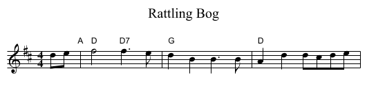 Rattling Bog - staff notation