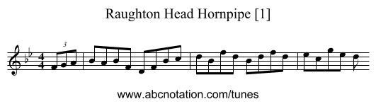 Raughton Head Hornpipe [1] - staff notation