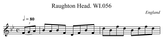 Raughton Head. WI.056 - staff notation