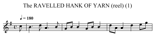RAVELLED HANK OF YARN (reel) (1), The - staff notation