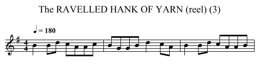 RAVELLED HANK OF YARN (reel) (3), The - staff notation