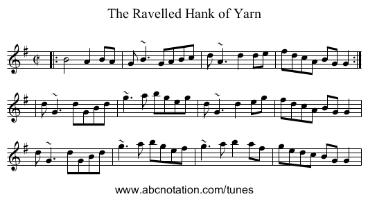 Ravelled Hank of Yarn, The - staff notation