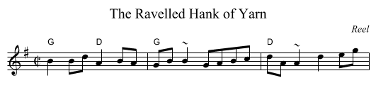 Ravelled Hank of Yarn, The - staff notation