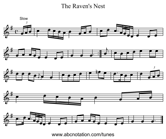 Raven's Nest, The - staff notation