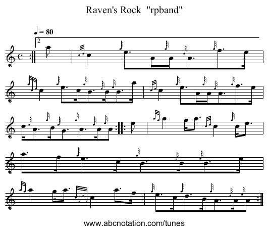 Raven's Rock  rpband - staff notation