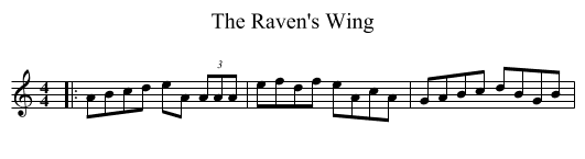 Raven's Wing, The  - staff notation