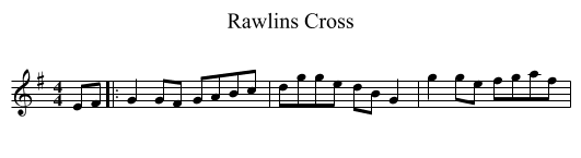 Rawlins Cross - staff notation