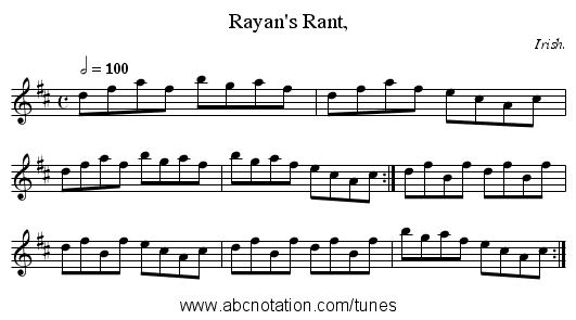 Rayan's Rant, - staff notation