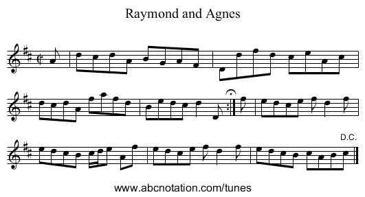 Raymond and Agnes - staff notation