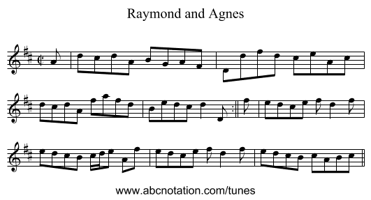 Raymond and Agnes - staff notation