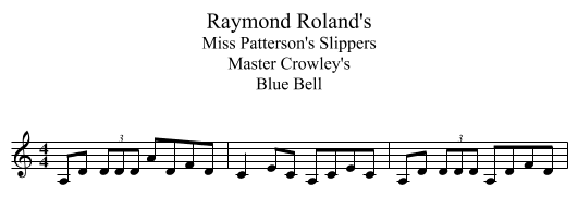 Raymond Roland's - staff notation