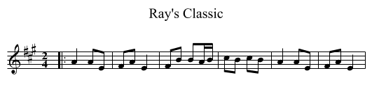 Ray's Classic - staff notation