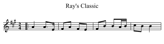 Ray's Classic - staff notation