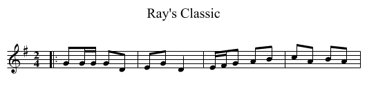 Ray's Classic - staff notation