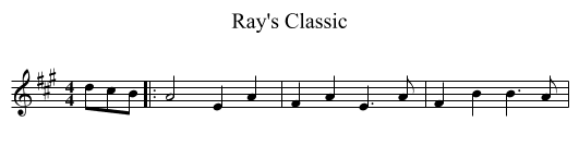 Ray's Classic - staff notation