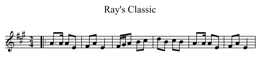 Ray's Classic - staff notation