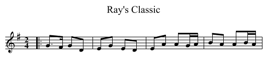 Ray's Classic - staff notation
