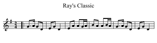 Ray's Classic - staff notation