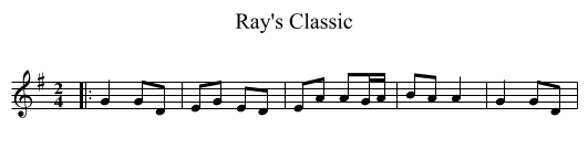 Ray's Classic - staff notation