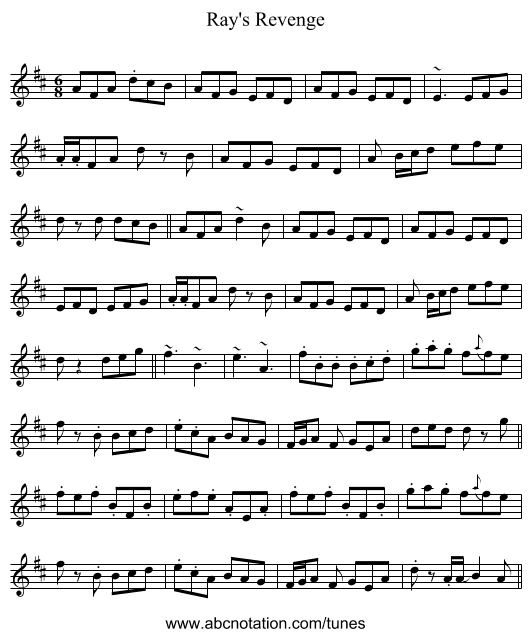 Ray's Revenge - staff notation