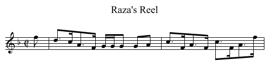Raza's Reel - staff notation