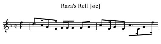 Raza's Rell [sic] - staff notation
